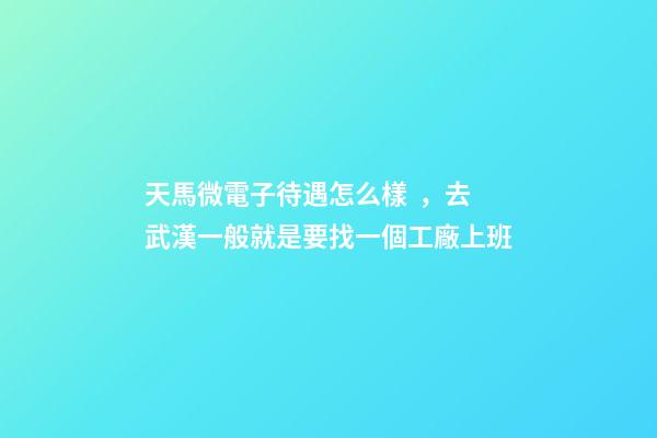 天馬微電子待遇怎么樣，去武漢一般就是要找一個工廠上班-第1張-觀點-玄機派